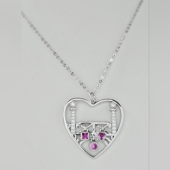 Paris Love Bridge Necklace 'The Pont des Arts' 925 Sterling Silver - Picture 3 of 9